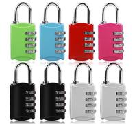 SPORWAY Candado de combinación de 8 unidades: 4 dígitos con código numérico, resistente a la corrosión de metal para gimnasio, taquilla, jardín, cobertizo