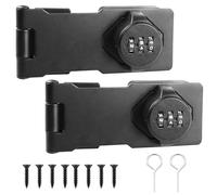 SPORWAY Cerradura de combinación de 2 piezas: Cerradura de seguridad Armario con código digital de 4,5 pulgadas 3 agujeros para casillero, equipaje, armarios (negro)