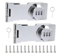 SPORWAY Cerradura de combinación de 2 unidades, con código numérico de 4,5 pulgadas, 3 agujeros, para taquillas, equipaje, armarios (plata)