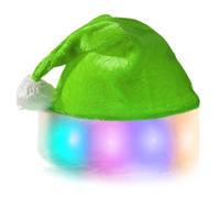 SPORWAY Gorro de Papá Noel con Luces LED, Gorro de Peluche para Fiesta de Año Nuevo, Rojo y Verde