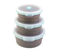 SPORWAY Juego de 3 platos plegables para microondas: vajilla para microondas con tapa (350 ml, 500 ml, 800 ml), juego de vajilla para microondas con válvula de vapor, para microondas y congelador, sin