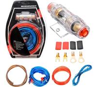 SPORWAY Juego de cables de amplificador de 10 GA, juego de conectores para amplificador de coche, juego de cables para amplificador de coche, cable de subwoofer, cable de audio para coche, 1500 W, kit