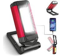 SPORWAY Linterna de Trabajo Led Recargable, Luz Portatil Taller Lampara de Trabajor Banco Energía Linterna Mecanico USB con Base Magnético y Gancho para Hogar, Taller, Automóviles, Camping, Emergencia