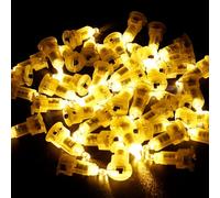 SPORWAY - Luces LED para globos: 60 mini luces blancas cálidas con interruptor, lámparas LED, decoración para linterna de papel, boda, Navidad