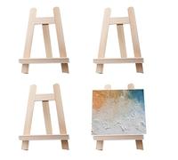 SPORWAY Mini caballete de madera, 4 unidades, 15 x 20 cm, caballete de madera, caballetes pequeños, caballetes de boda, caballete de fotos, soporte para pintar, dibujar, obras de arte, exhibir