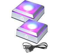 SPORWAY Soporte de Pantalla 3D Multicolor, Base LED Con 2 Unidades de 7 Luces Que Cambian de Color, Interruptor Táctil Para Pantalla de Cristal Artístico