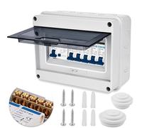 SPORWAY Unidad de consumo, 4 vías, para caravana, taller, caja de fusibles, disyuntor, caja de distribución con carcasa de protección IP65, 63 A, 30 mcb, 2 x 6 A+10 A+20 A+32 A