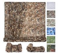 Sposuit Red de Camuflaje para protección Solar, 3 x 3 m, Color marrón, Puede Utilizarse para Caza, decoración del Paisaje Forestal y Camping al Aire Libre