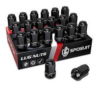 Sposuit Tuercas de llanta M12x1.5 - Repuesto para Chevrolet Cruze 2010-2019, Malibu 2005-2009/2018-2024, Equinox 1997-2012/2016-2024, Trax 2013-2024 - Tuerca negra de extremo cerrado (20 unidades). s)