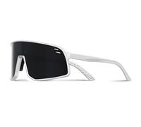 SPOSUNE Gafas de sol deportivas para hombres y mujeres, con protección UV, para ciclismo, conducción de montaña, correr, ciclismo, pesca, Lente blanca y gris, Medium