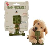 SPOT Bam-Bones Plus - Cepillo de dientes para perros, masticable dental de fibra de bambú duradera y nailon, menta fresca y bicarbonato de sodio para el cuidado dental, forma de hueso en T fácil de