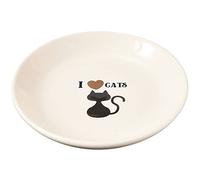 Spot I Love Cats - Plato Redondo para Gatos - Plato de cerámica con Bordes Bajos, platillo con Forma Apta para Bigotes y Lados de Perfil bajo, Ideal para Alimentos húmedos o Secos para Gatos, Apto