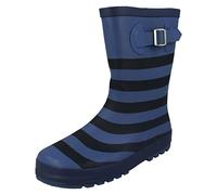 Spot On Botas de agua con hebilla para niños con detalles de rayas, Azul Marino, Azul, 19 EU