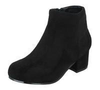 Spot On Botines Para Niña Con Tacón Bloque, Cremallera, Negro