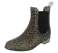 Spot On Botines Wellingtons X1263 con estampado de leopardo para mujer, leopardo, 41 EU
