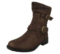 Spot On Mujer Forro Cálido Hebilla Detallado Botas de Media Caña - F5R1182