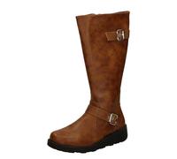 Spot On Mujer Hebilla Detallado Ancho Fit Rodilla Botas Altas - F5R1202