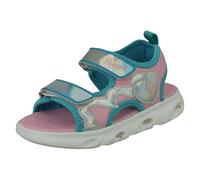 Spot On Sandalias de piña con doble correa para niñas con detalles de corazón H0R385, rosa y azul, 24 EU