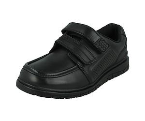 Spot On Zapatos escolares de cuero negro con doble correa para niños N1151, Black, 40 2/3 EU