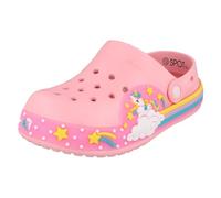 Spot On Zuecos para niñas con diseño de unicornio y luces H2R695, Pink, 24 EU