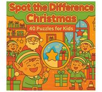 Spot the Difference Christmas 40 Puzzles for Kids: Find 7 Differences in Every Cozy Scene | Christmas & Winter Village, Skating, Market, Santa | ... Included | Perfect gifts for Christmas