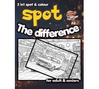 Spot the Difference & Coloring Book for Adults and Seniors: Black & White Puzzle Book with Hidden Differences, Mindfulness Coloring Pages & Brain-Boosting Challenges (spot the difference for adults)