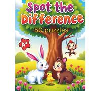 Spot the Difference: Cute Animals Activity Book for Kids: 50 Fun Animal Puzzles with Answers | Easy & Engaging Activity Book for Kids Ages 4 +