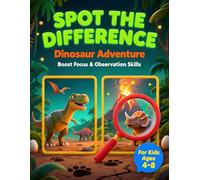Spot the Difference Dinosaur Adventure | Fun & Educational Hidden Picture Activity Book for Kids Ages 4-8 | Brain-Boosting Seek & Find Puzzles, Screen-Free Fun | Happy Paws Press (Animals Edition)