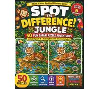 Spot the Difference: Jungle: 50 Fun Safari Puzzle Adventures for Kids Ages 4-8 | Activity Book with Answers Included (Think & Relax Spot the Difference Series)