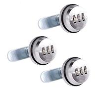 Spotact Combinacion Cam Lock Cerraduras de Seguridad Cromo Brillante Generador Cerradura Codificada Para Caja de Aleacion de Zinc Gabinete (3 Pcs 2cm)