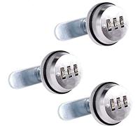 Spotact Combinacion Cam Lock Cerraduras de Seguridad Cromo Brillante Generador Cerradura Codificada Para Caja de Aleacion de Zinc Gabinete (3 Pcs 3cm)
