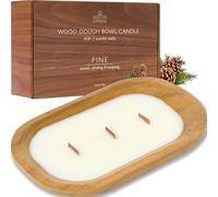 Spotless Leopard Pine Candle - Vela de madera con forma de cuenco para masa con tres mechas de madera - 620 g (1,36 lbs) en una caja de regalo de presentación dentro de una caja de envío