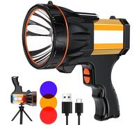 Spotlight 1000000 Función de ahorro de energía, linterna LED de 60 horas de tiempo de espera, trípode ajustable de 360° y luz de flash impermeable IPX68 para camping, caza, emergencia, caminar
