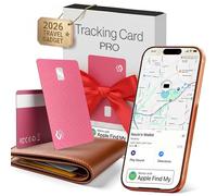 SPOTMINDERS - Cartera de tarjeta de crédito certificada por Apple MFi PRO (solo iOS) funciona con Apple Find My Tarjeta de seguimiento recargable, regalos para mujeres, IP68 0.08 pulgadas, buscador de