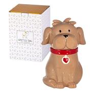 SPOTTED DOG GIFT COMPANY Bote Galletas de Cerámica con Perro, 1450 ml Galletero Marrón con Tapa, Regalos para Amantes de los Perros
