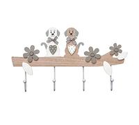 SPOTTED DOG GIFT COMPANY Perchero de pared Colgador de pared Madera con 4 Ganchos para Pared o Puerta, Originales Decoración de Hogar y Habitación para Amantes de Perros Animales