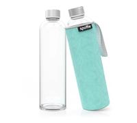 Spottle Botella de Agua de Vidrio con Funda de Neopreno, Botella de Borosilicato - Apta para Lavavajillas, Adecuada para Todas Las Bebidas, Libre de BPA, 1L