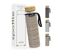 spottle Botella de Agua y Té Vidrio 1L con Infusor Acero Inoxidable | Borosilicato Doble Pared, Funda Neopreno, Apta Lavavajillas y Todo Tipo Bebidas
