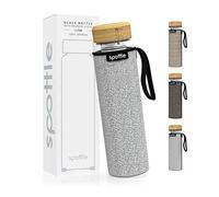 spottle Botella de Té de Vidrio 1 L con Infusor de Acero Inoxidable - Vidrio Borosilicato Doble Pared con Funda Neopreno, Apta Lavavajillas
