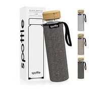 spottle Botella de Té de Vidrio 1L con Infusor de Acero Inoxidable - Borosilicato Doble Pared, Cold Brew, Funda de Neopreno, Apta para Lavavajillas