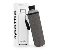 spottle botella de vidrio con tapa de neopreno de 500ml, 750ml o 1l con tapa protectora y tapón de rosca - botella de agua para deporte, niños y bebidas carbonatadas - apta para el lavavajillas