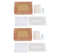 Spourita 2X Caja de Recuerdo de Diente, Caja de Dientes de Leche Kit Organizador Guardar Dientes de Leche, ColeccióN de Dientes con Recuerdo de Almacenamiento de Memoria de de Fotos
