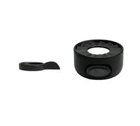 Spourita Calentador de Tetera de CeráMica con Cuchara Calentador de Café y Té con Portavelas para Calentar Calentador de Café para Tetera (Negro)