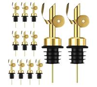 Spouts for Bottles,12X Licor Bottle Purers - Stainless Steel Wine Liquor Pourer for Pouring Olive Oil Sauce Vinegar4.72 InchesTable Setting Enhancement Wide Range of Use