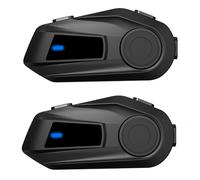 Spovii Intercomunicadores Moto Bluetooth BT-S6 - Bluetooth 5.3, Micrófonos Blando y Duro, Compartir Música, Alcance 1000m - para Comunicación en Casco (2*BT-S6)