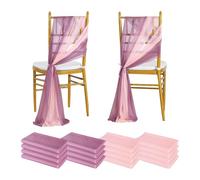 SPPEOUKJ 10/50PCS Chiffon Chair Sashes Wedding Chair Decoration For Wedding Aisle Decorations Party Banquet Event Baby Shower 17x250cm(Mauve and Pink,10 pcs)
