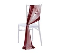 SPPEOUKJ 10/50PCS Like Chiffon Chair Sashes Wedding Chair Decoration 17x250cm Wedding Aisle Decorations Party Banquet Event Baby Shower(Burgundy and Pink,50pcs)