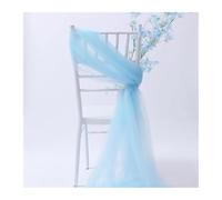 SPPEOUKJ 6 Pcs ×2 Meter Chair Sashes Tulle Roll Decor White Organza Gauze Sheer Yarn Fabric For Birthday Party Wedding Events Decorations(Sky Blue)