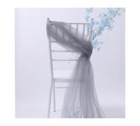 SPPEOUKJ 6 Pcs ×2 Meter Chair Sashes Tulle Roll Decor White Organza Gauze Sheer Yarn Fabric For Birthday Party Wedding Events Decorations(Dark Gray)