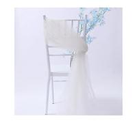 SPPEOUKJ 6 Pcs ×2 Meter Chair Sashes Tulle Roll Decor White Organza Gauze Sheer Yarn Fabric For Birthday Party Wedding Events Decorations(Begie)